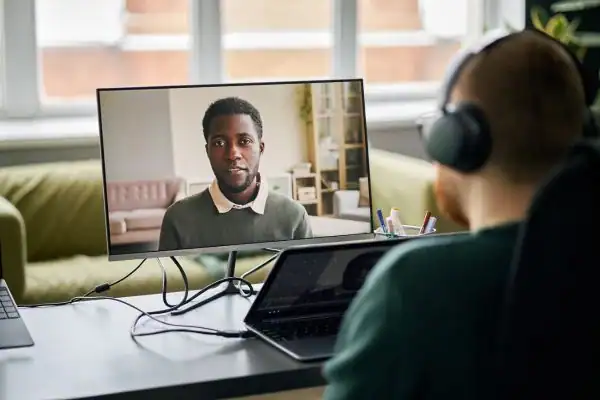 Man attending online mediation Brighton & Hove MIAMS session